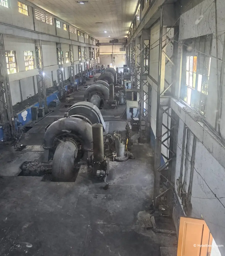 Dargai hydropower plant powerhouse interior 1952 rehabilitation